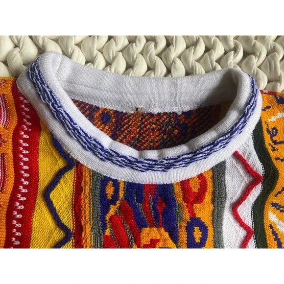 Notorious Coogi Style Sweater 90s Hip Hop Fashion BIG Costume Biggie Smalls 3D - Picture 3 of 13